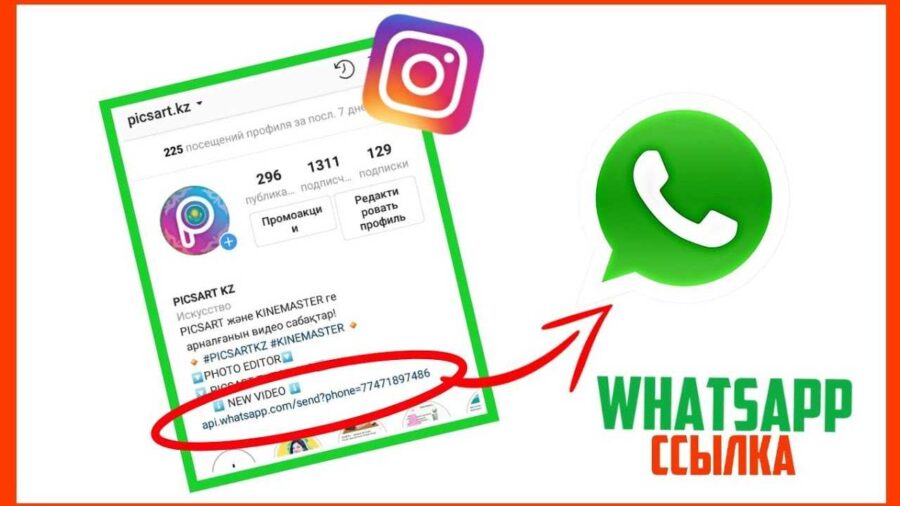 Как сделать в Инстаграм ссылку на WhatsApp