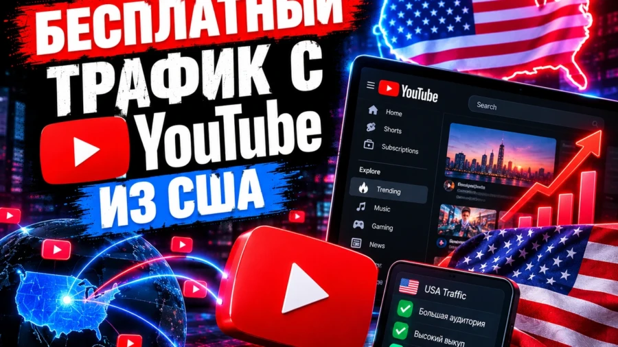 Бесплатный трафик с YouTube из США