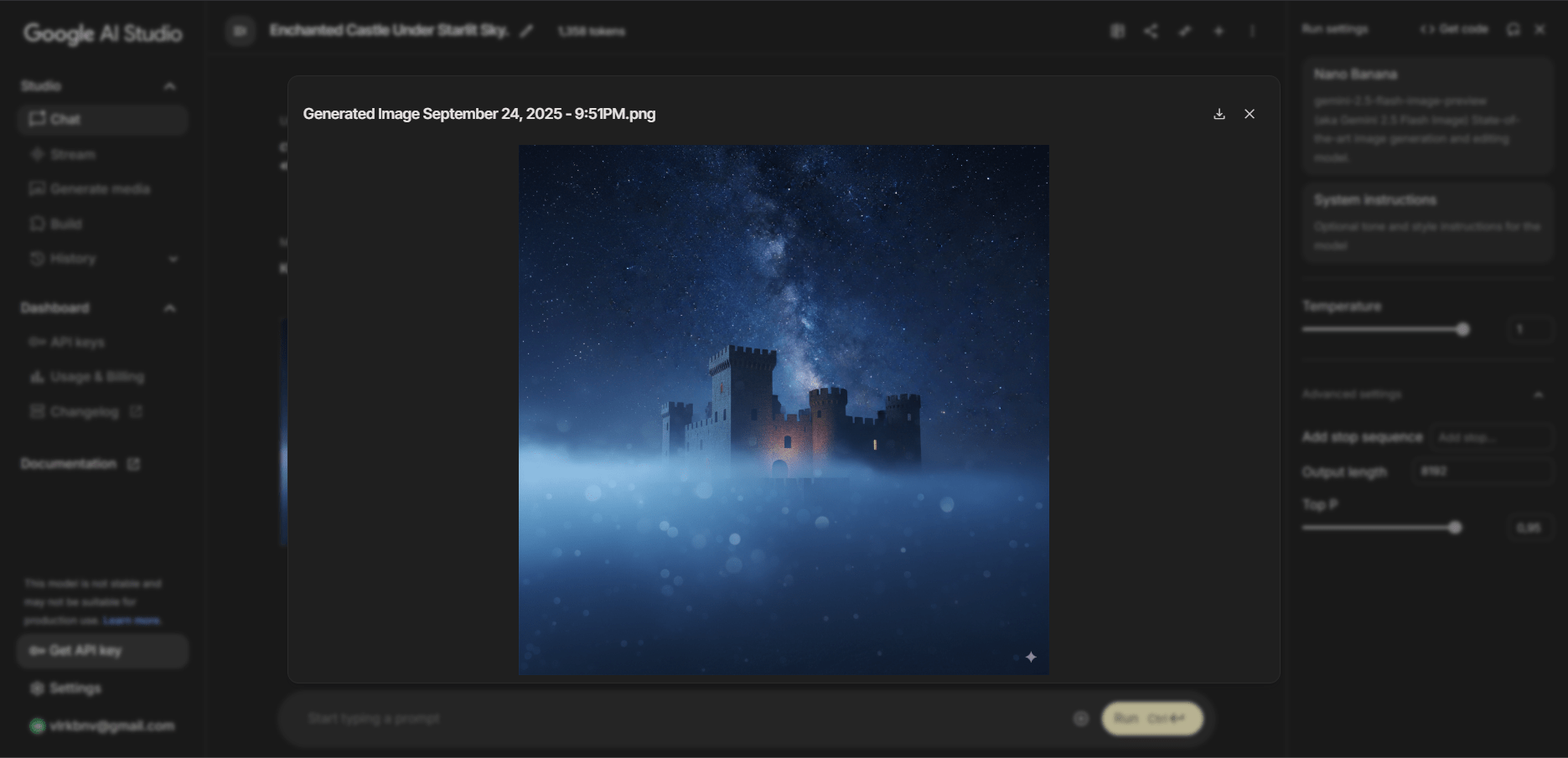сгенерированное изображение в Google AI Studio