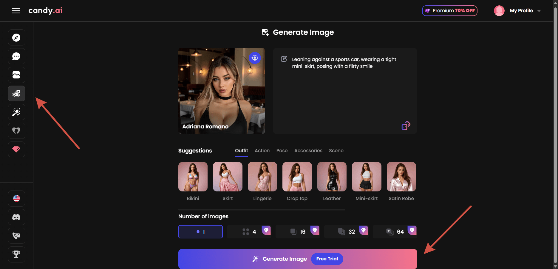 создание персонажа Candy AI