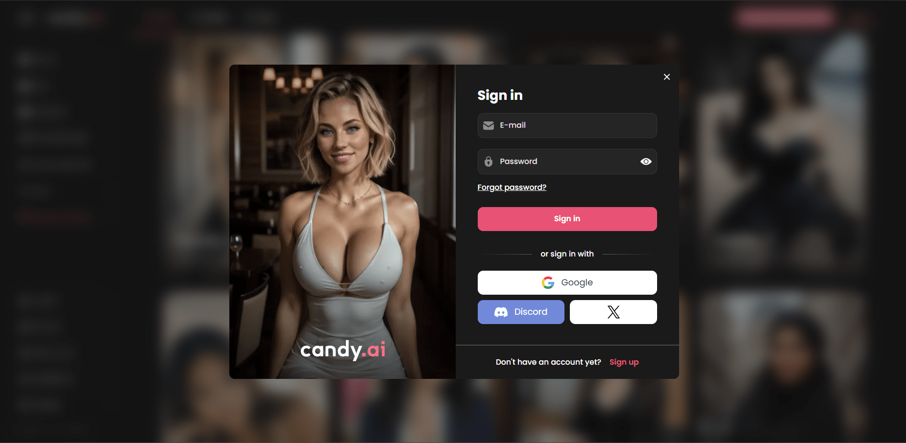 регистрация в Candy AI
