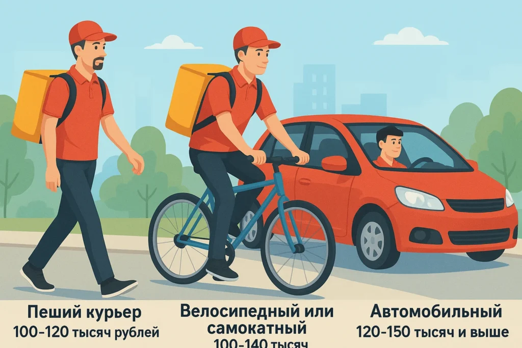 Сколько зарабатывают курьеры в России: средние зарплаты на 2025 год
