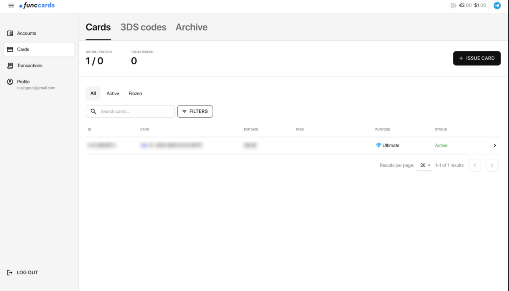 Обзор сервис виртуальных карт FuncCards: массовый выпуск, низкие комиссии и трастовые бины