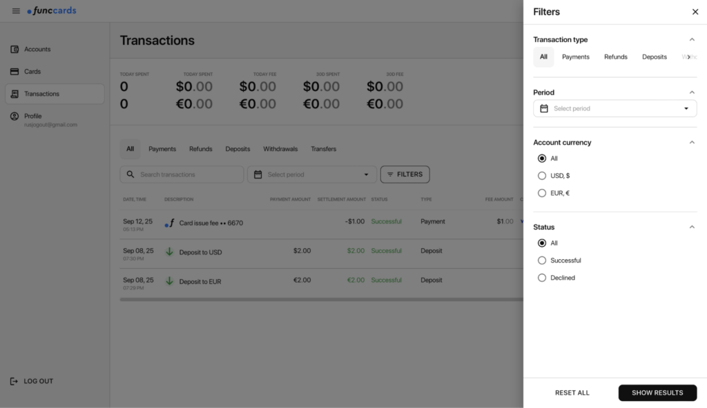 Обзор сервис виртуальных карт FuncCards: массовый выпуск, низкие комиссии и трастовые бины