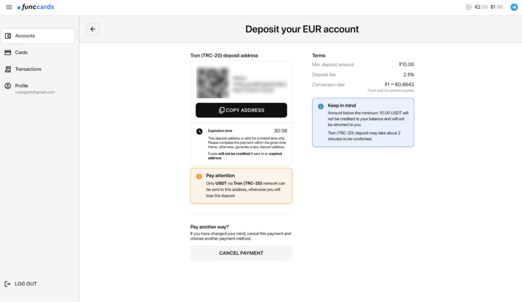 Обзор сервис виртуальных карт FuncCards: массовый выпуск, низкие комиссии и трастовые бины