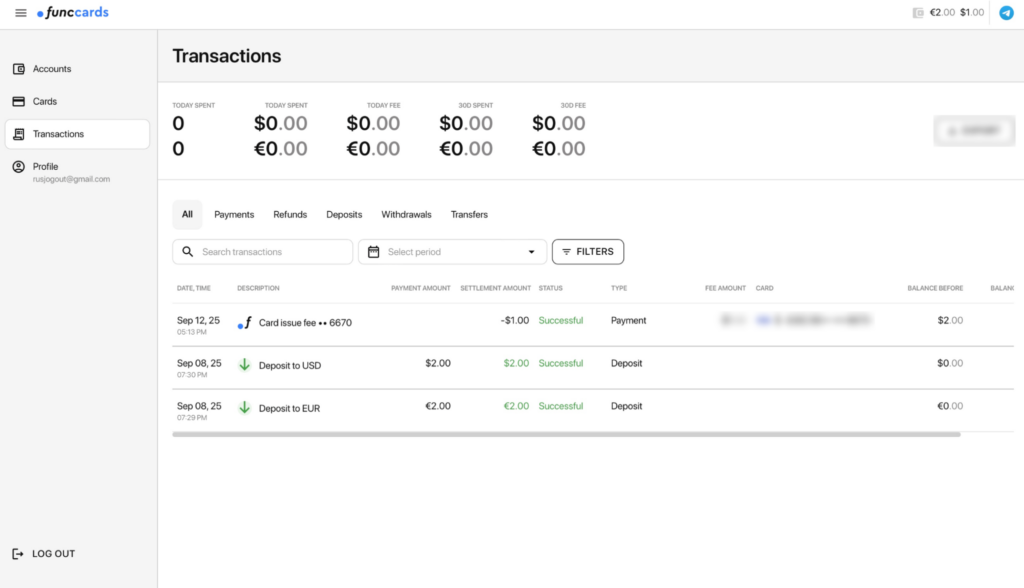 Обзор сервис виртуальных карт FuncCards: массовый выпуск, низкие комиссии и трастовые бины