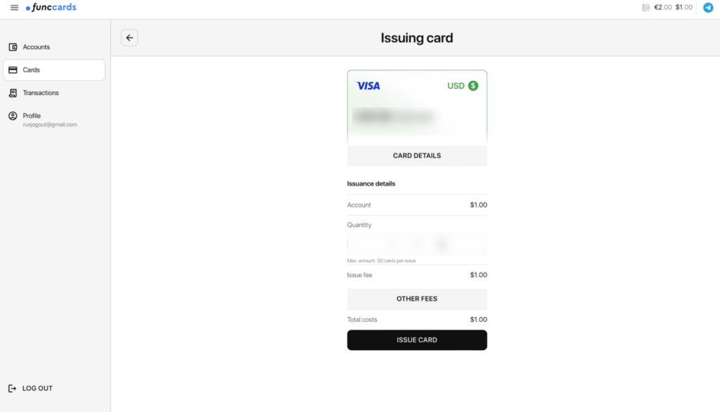 Обзор сервис виртуальных карт FuncCards: массовый выпуск, низкие комиссии и трастовые бины
