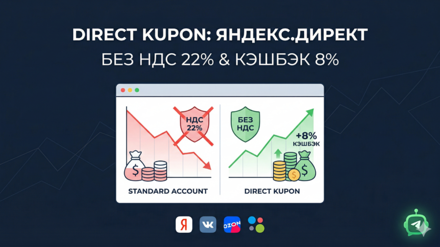 Обзор сервиса Direct Kupon: рекламные аккаунты Яндекс Директ без НДС и до 8% возврата со спенда