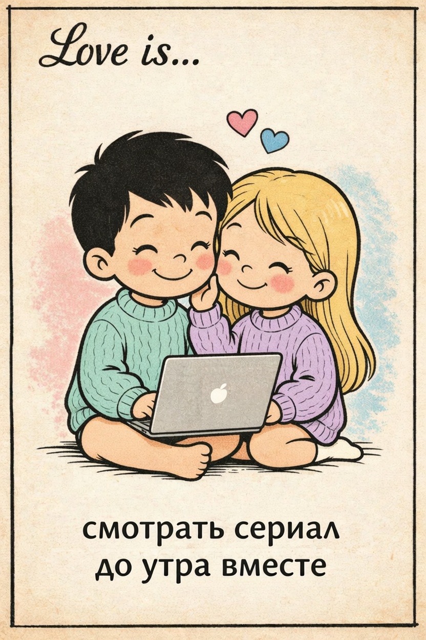 сгенерированная открытка Love is