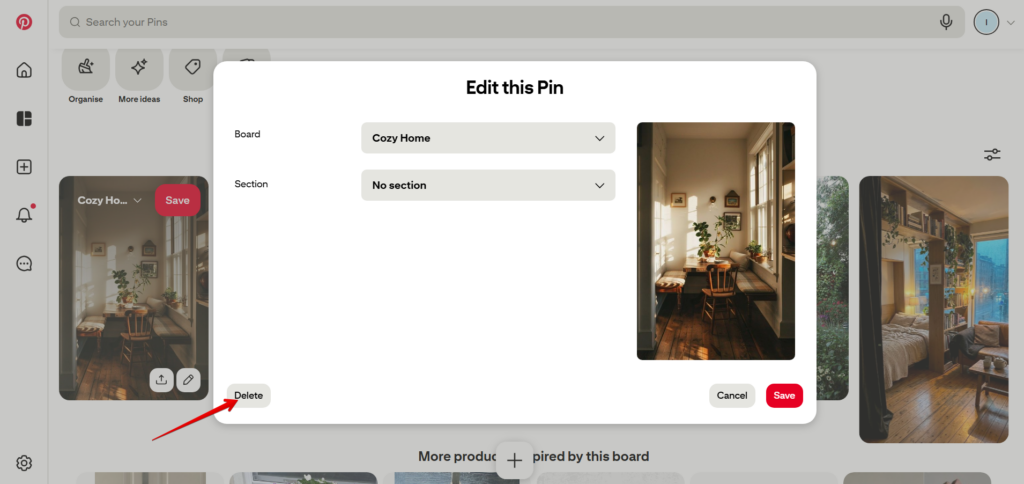 Как удалить пины в Pinterest: подробный гайд для телефона и ПК