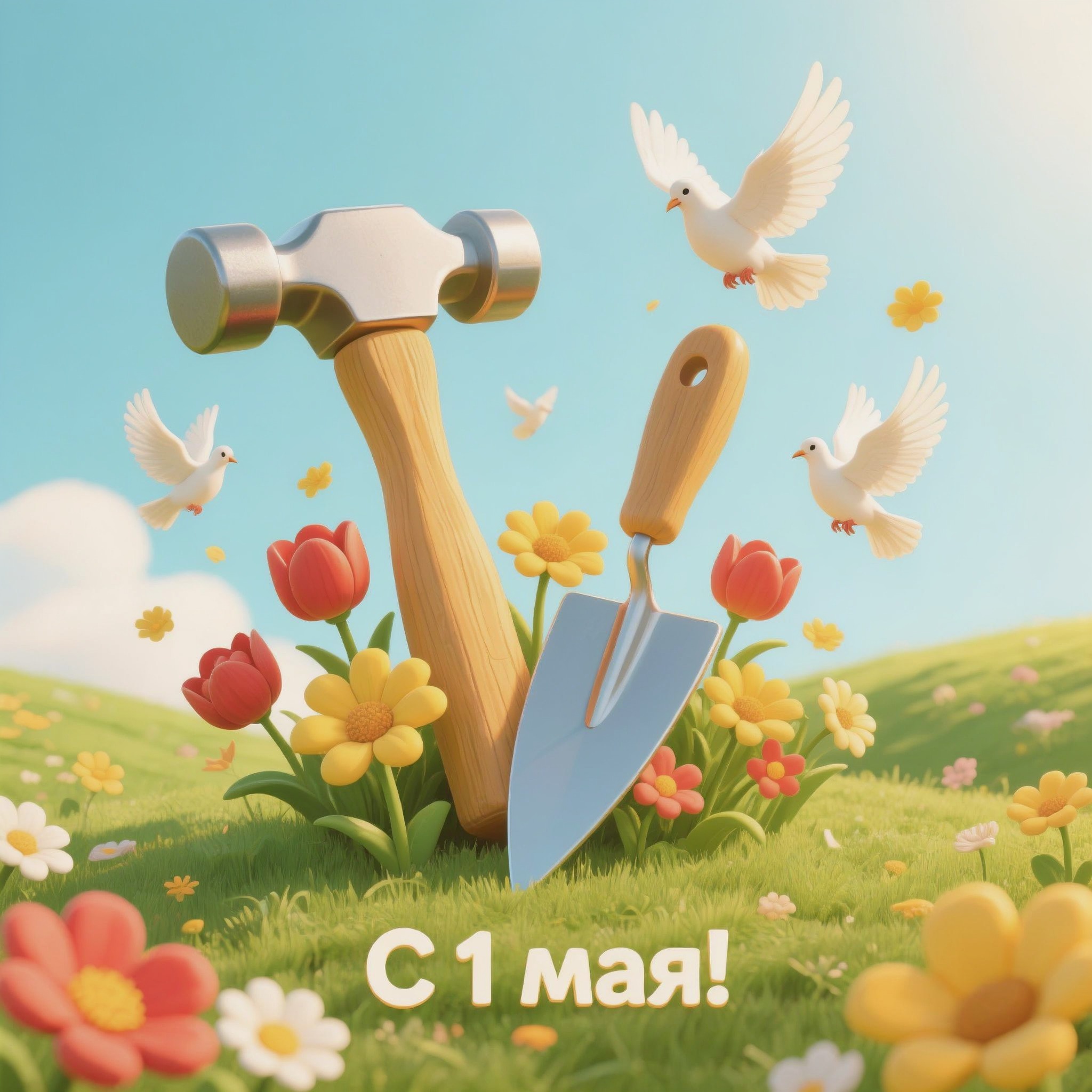 открытка с текстом в редакторе