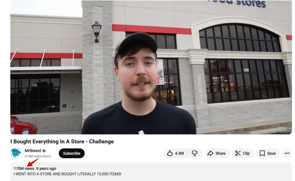 Ролик MrBeast о покупке всех товаров в магазине