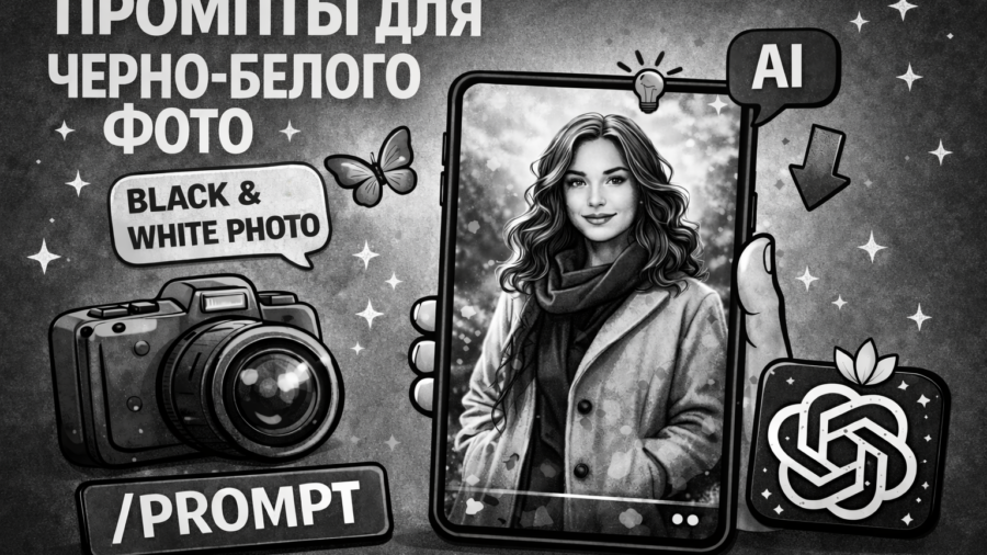 Промты для черно-белого фото: как получить стильные снимки с помощью нейросетей