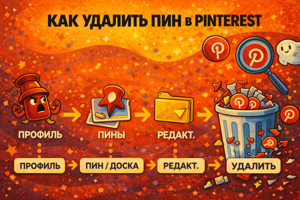 Как удалить пины в Pinterest: подробный гайд для телефона и ПК