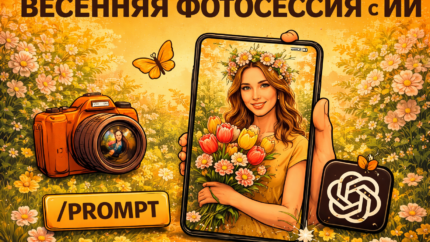 Весенняя фотосессия с ИИ: как получить цветущий кадр из обычного снимка