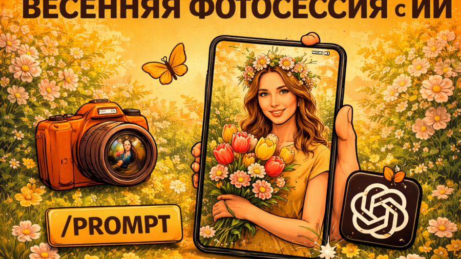 Весенняя фотосессия с ИИ: как получить цветущий кадр из обычного снимка