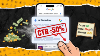 Насколько AI-выдача режет CTR в разных вертикалях — от нутры до iGaming