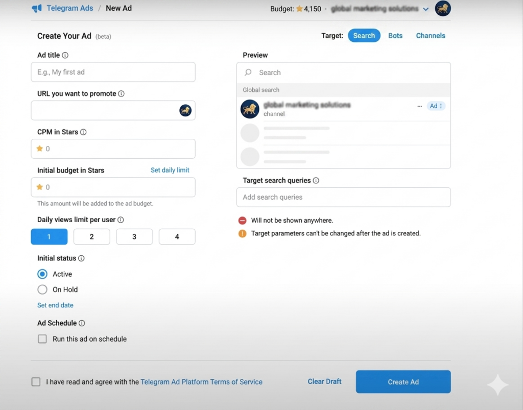 Залив трафика через Telegram Ads: выбор кабинета, куда лить и обход модерации