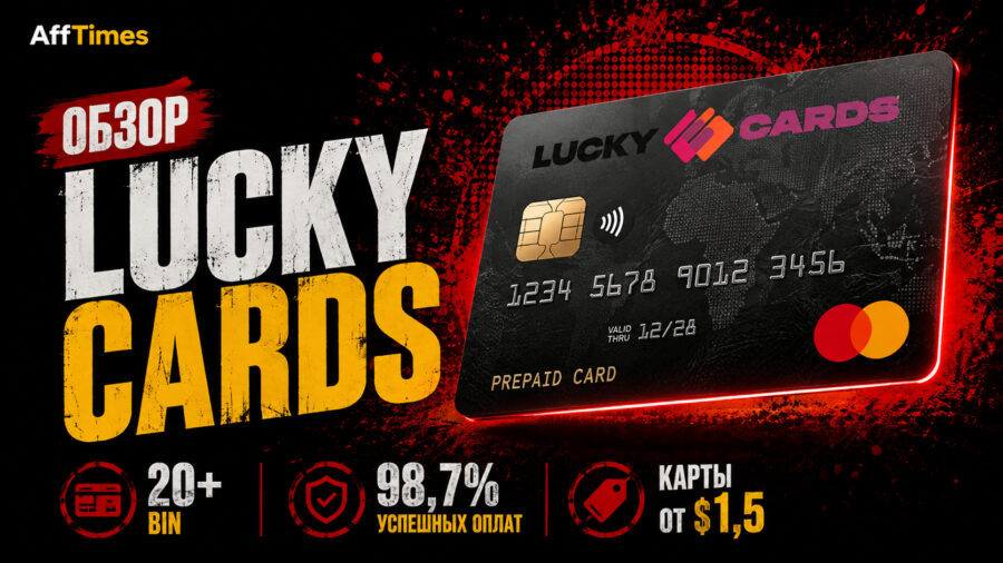 Обзор LuckyCards: 20+ BIN, 98,7% успешных оплат и карты от $1,5