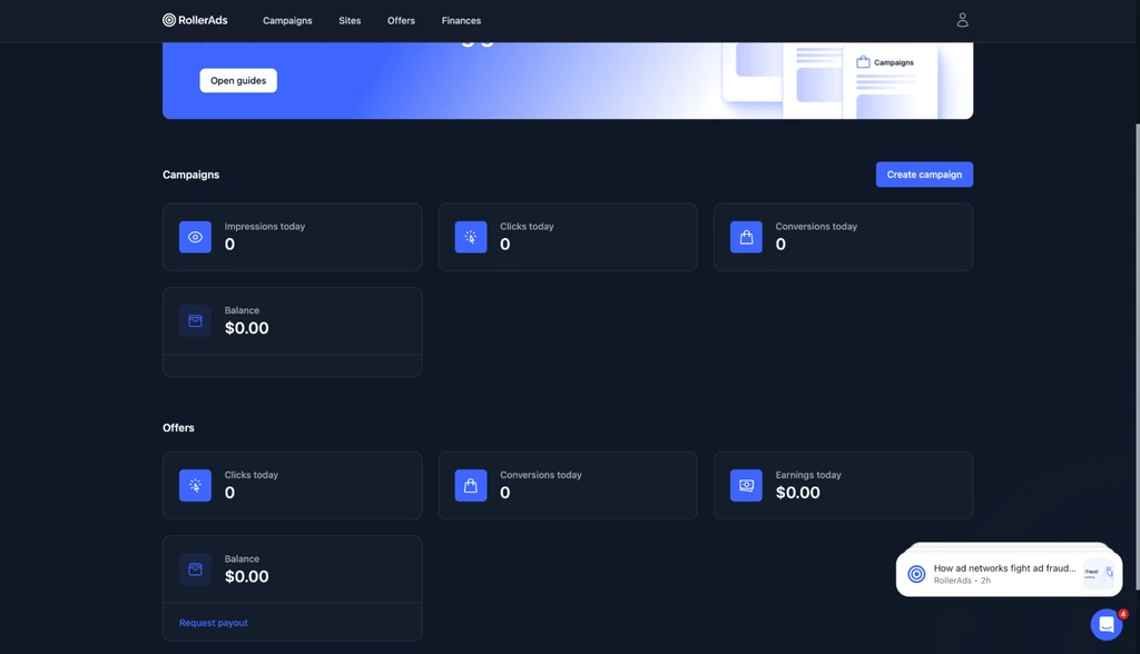Обзор RollerAds: встроенный спай-сервис, готовые вайтлисты и 7+ млрд показов в сутки