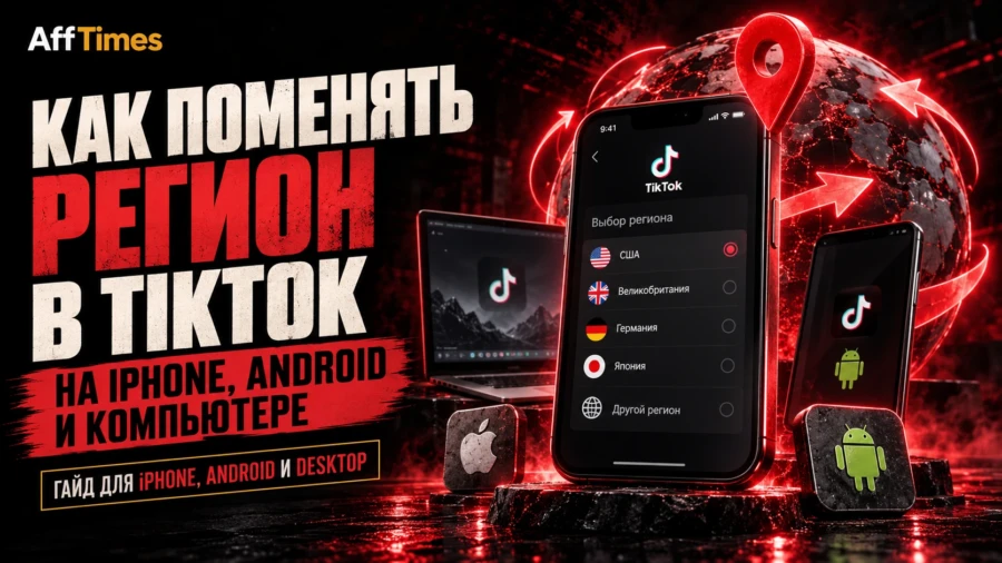 Как поменять регион в TikTok на iPhone, Android и компьютере