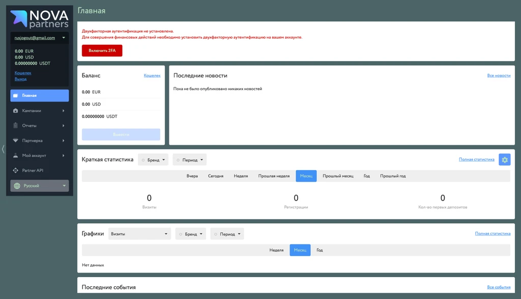 Обзор Nova Partners: 5 инхаус-офферов, RS до 70% и широкий выбор источников трафика