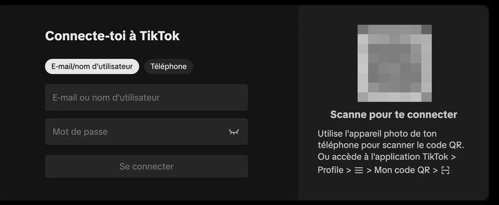 Вход в TikTok LIVE Studio по QR-коду
