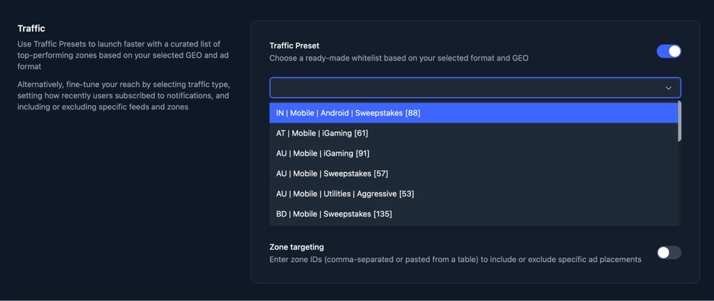 Обзор RollerAds: встроенный спай-сервис, готовые вайтлисты и 7+ млрд показов в сутки