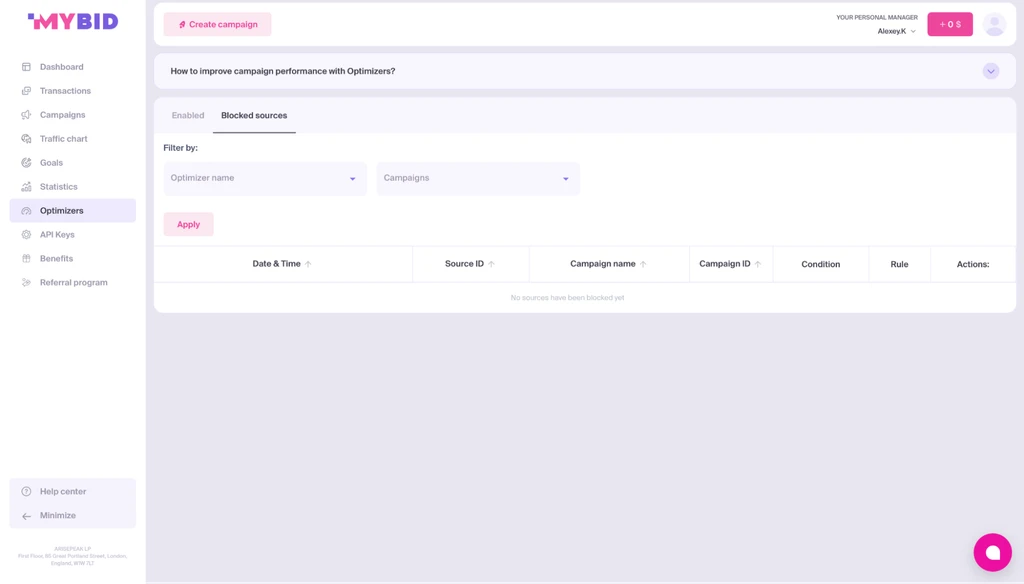 Гайд по оптимизации кампаний по Black и White листам и как это работает в MyBid