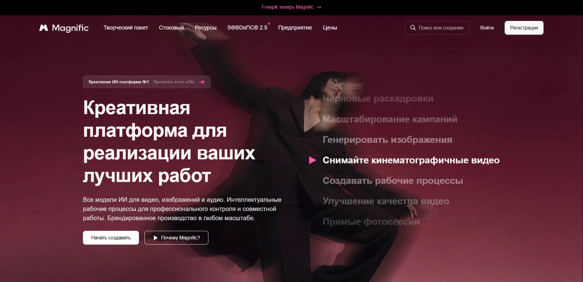 главная сайта Magnific